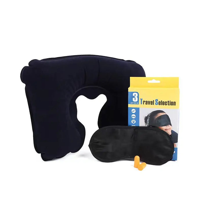 Oversized inflatable plush travel pillow