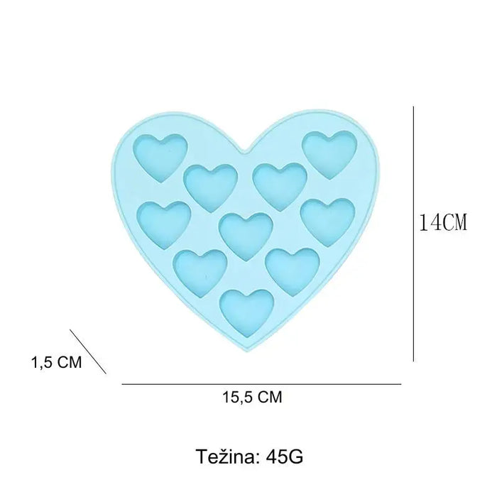 Food-Grade Silicone Heart-Shaped Ice Cube Tray for Homemade Ice Cream, Popsicles, and Ice Balls