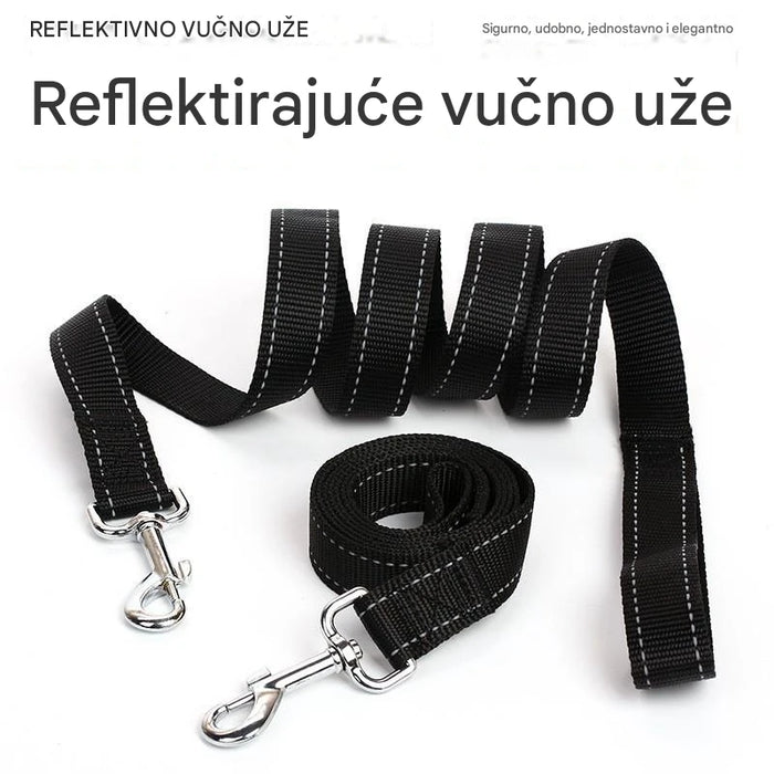 New reflective nylon dog leash and collar set for walking and training