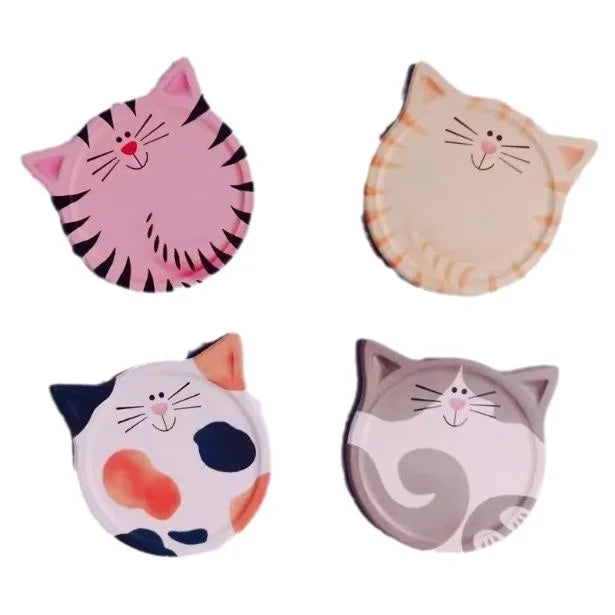 Cute Cat Ceramic Coasters for Drinks, Heat-resistant Mats & Pads for Cups and Bowls