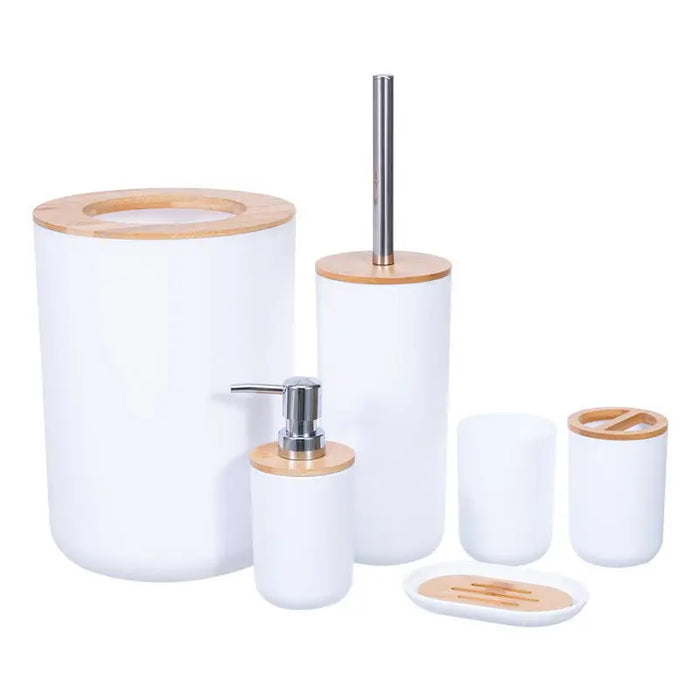 Modern Square Bathroom Accessories Set with Toothbrush Holder and Toilet Brush - Matching Set for Bathroom Décor