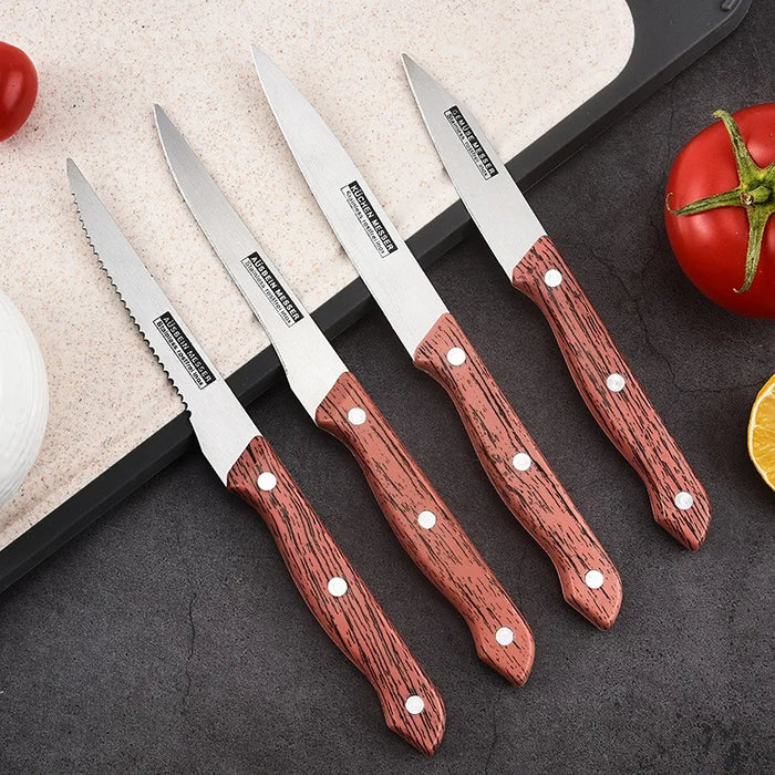 Stainless steel western wood grain knife