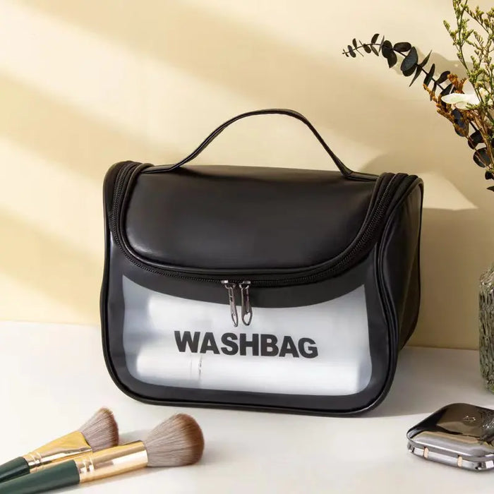 Pu transparent makeup toilet bag