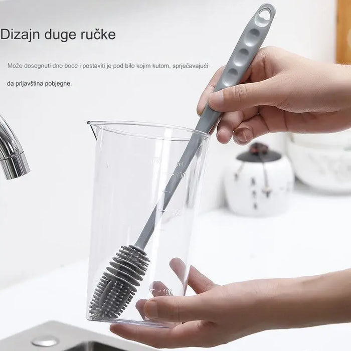 Silicone long handle cup brush