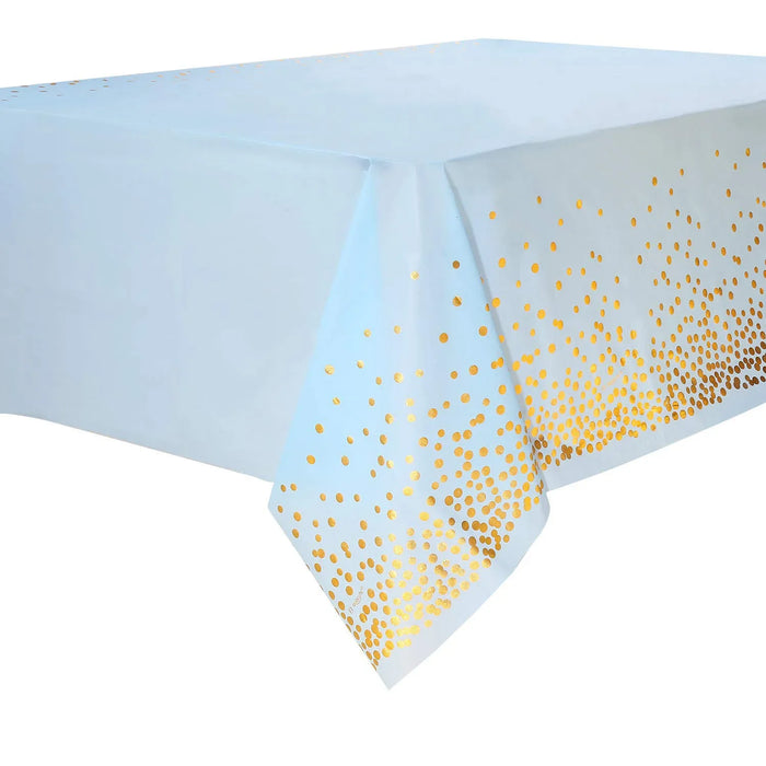 Disposable tablecloths with gold dots for birthday parties and holiday decorations