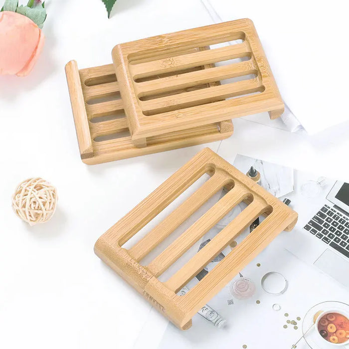 Wooden soap box, bamboo and wood soap rack, soap holder bamboo, drain sanitary bamboo box