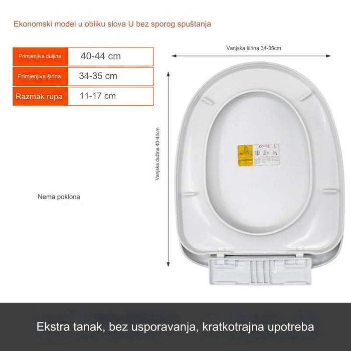 Soft Close Toilet Seat Cover Universal Fitting Thickened Old Style Commode Ring Accessories