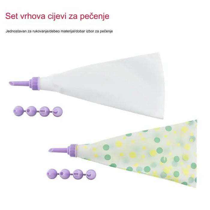 Professionally Designed Baking and Pastry Tool Set, Equipped with Reusable EVA Cake Silicone Piping Bags and Plastic Connectors