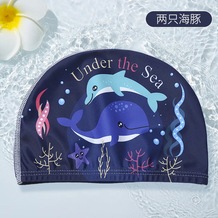 Children's cloth swimming cap Unisex waterproof without binding head comfortable