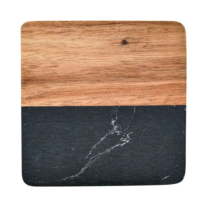 Marble and wooden coasters for beverages