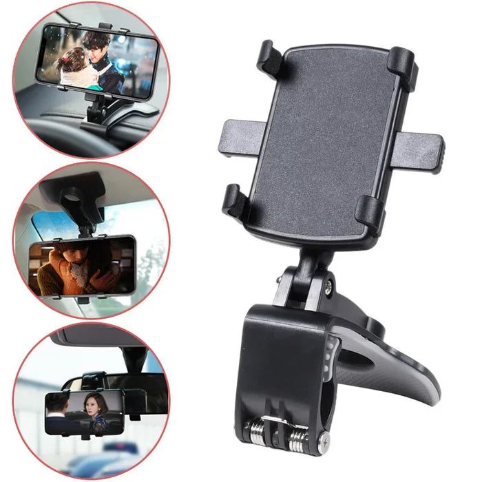 Multifunctional car phone holder with one-click release button