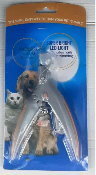 Innovative LED Pet Nail Clippers with Magnifying Glass - Upgraded Dog and Cat Nail Trimmer with Built-in Nail File and Light