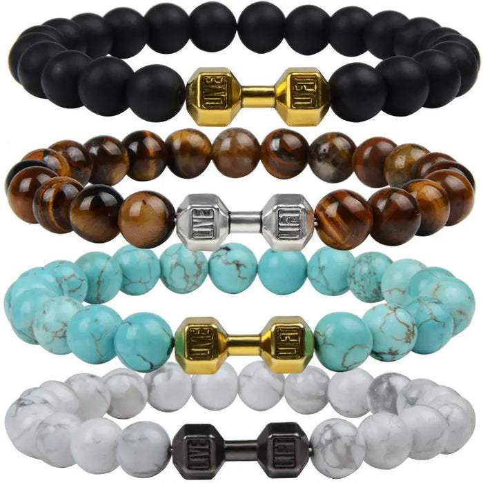 Unique Lava Dumbbell Bracelet, Suitable for Both Men and Women