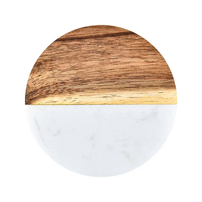 Marble and wooden coasters for beverages