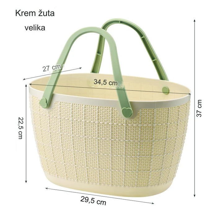 Hand-Woven Foldable Storage Basket for Toy, Bath, and Laundry Organization