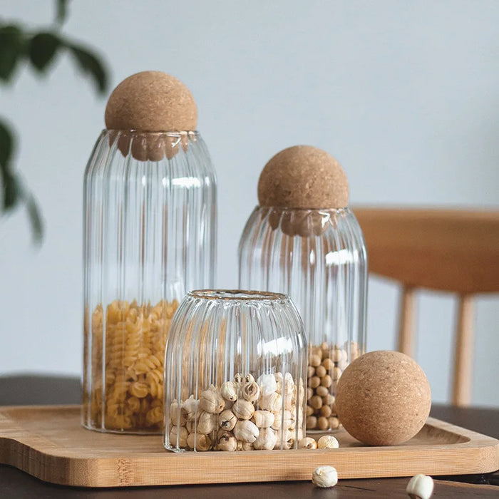 Multi-purpose glass jar with wooden lid seal