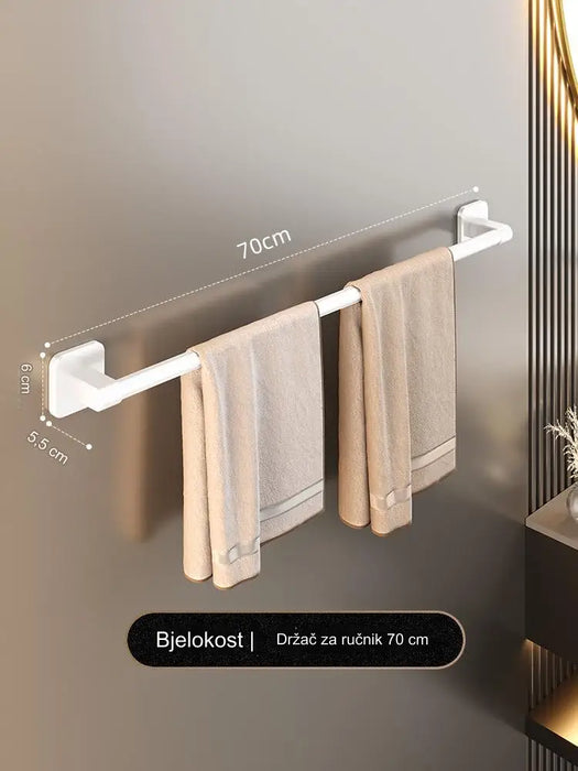 Aluminum towel bar non-punching rack