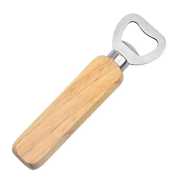 Wooden handle beer bottle opener