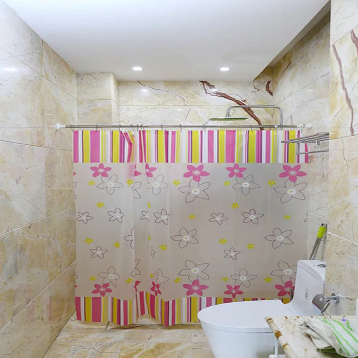 Stainless steel shower curtain rod telescopic wardrobe telescopic rod door curtain