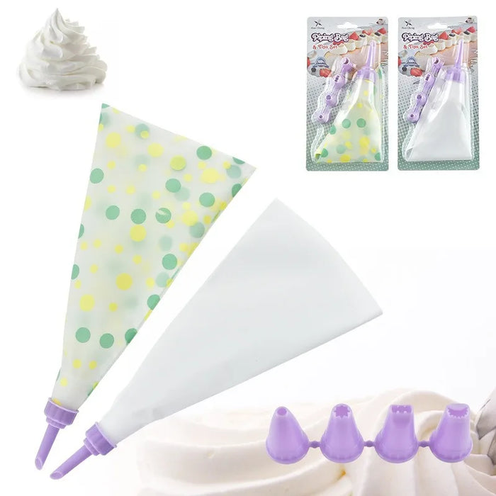 Professionally Designed Baking and Pastry Tool Set, Equipped with Reusable EVA Cake Silicone Piping Bags and Plastic Connectors