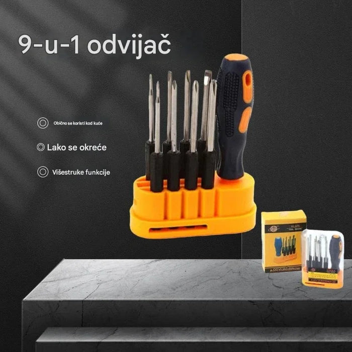 Professional 9-in-1 screwdriver tool set for computer repair and emergency response