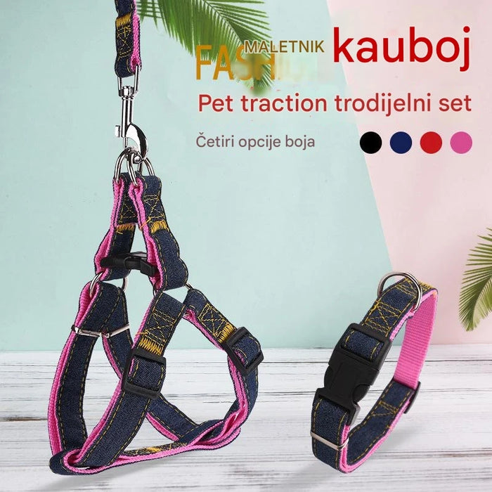 Chic and Comfortable Dog Collar and Leash Set for Daily Walking