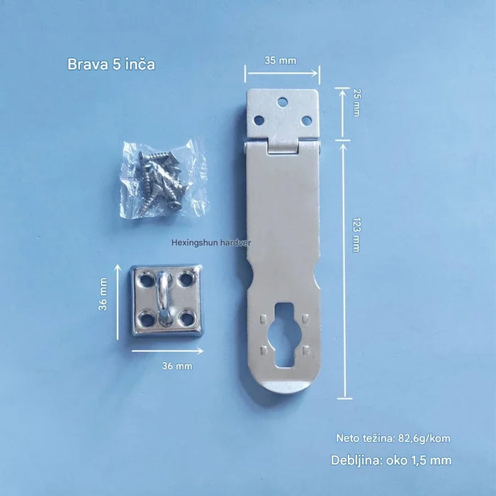 Heavy duty stainless steel latch with locking plate