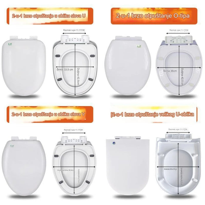 Soft Close Toilet Seat Cover Universal Fitting Thickened Old Style Commode Ring Accessories