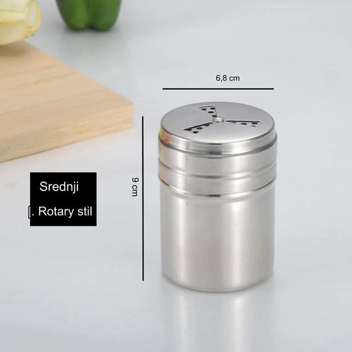 Stainless Steel Seasoning Canisters for Kitchen, Pepper Shaker Bottles for BBQ, Spice Jars with Lids