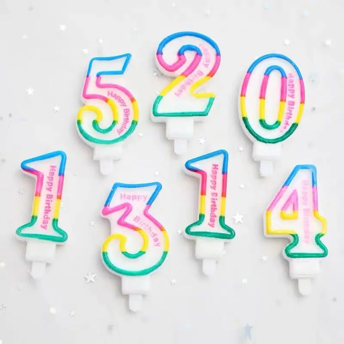 Digital candles with colorful birthday edges