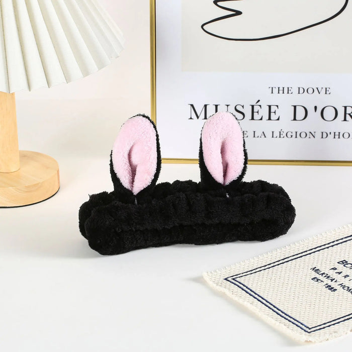 Plush rabbit ear headband non-slip elastic headband women's hair accessories