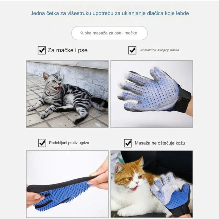 Cat and dog five-finger design gloves hair removal bath massage tool