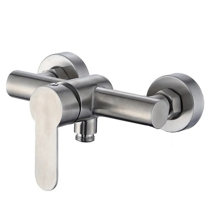 Stainless Steel Shower Faucet with Triple Switch Hot and Cold Mixing Valve