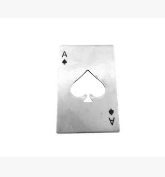 Stainless steel bottle opener for playing cards