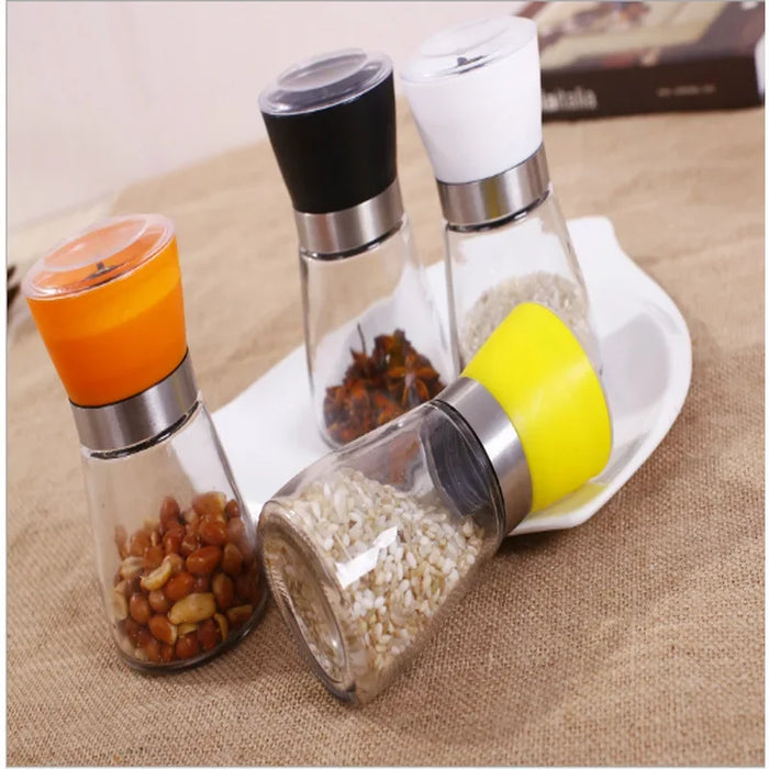 Black and White Pepper Grinder Manual Grinding Bottle