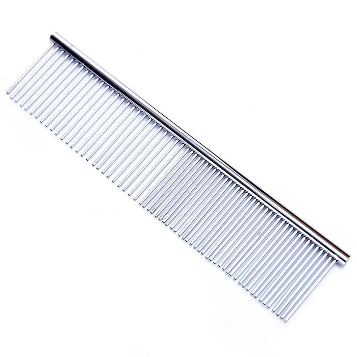 Electroplated stainless steel pet comb