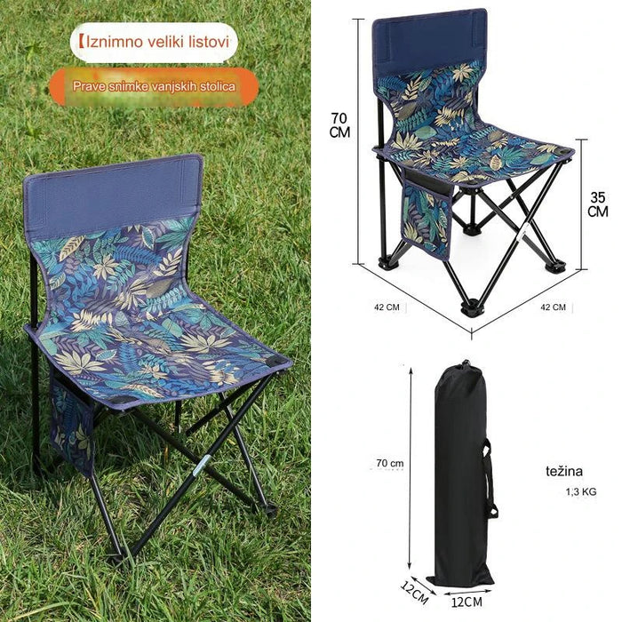 Portable Folding Fishing Chair with Oxford Fabric for Outdoor Camping BBQ Picnic