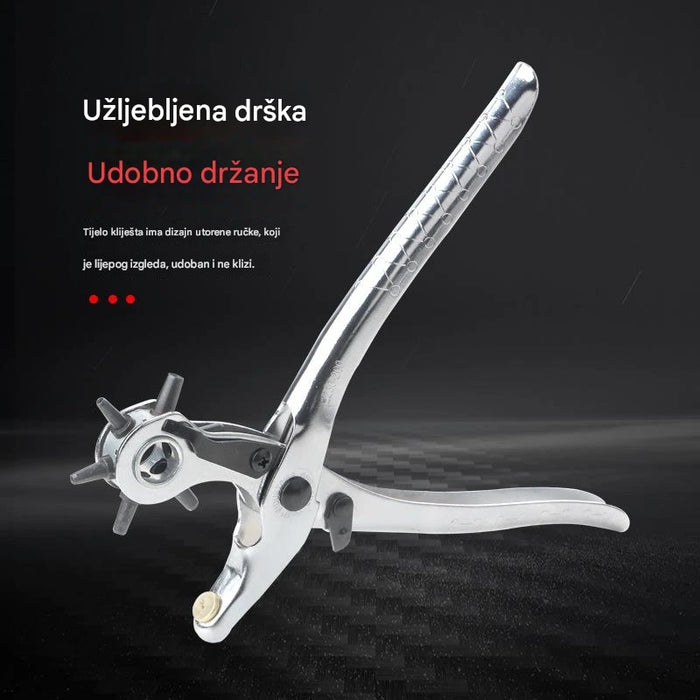 Multifunctional hole punching riveting winking hand-held pliers