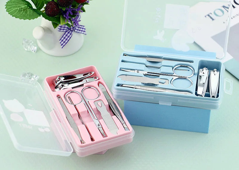 Cartoon Nail Clippers Set with Nail Files and Cuticle Trimmers Portable Manicure Kit for Home and Travel