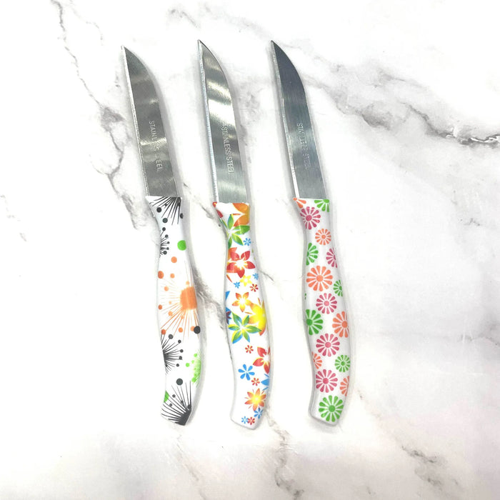 Multifunctional kitchen paring knife with non-slip handle