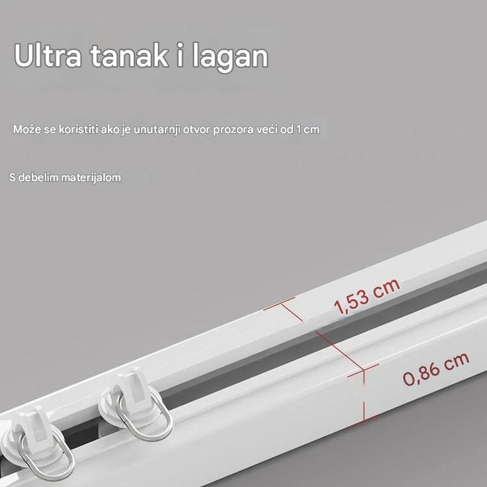 No drilling installation curtain rail system