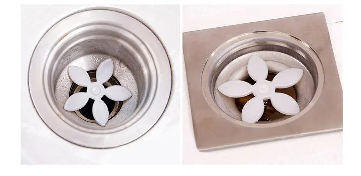 Clear clogged drains and sinks with flower-shaped designs