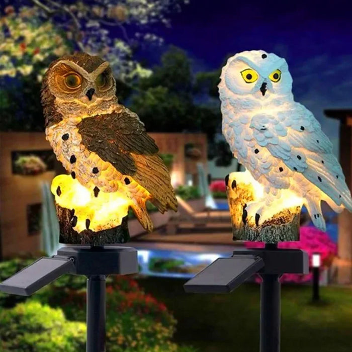 Solar garden decorative landscape lights, floor tiles with owl design