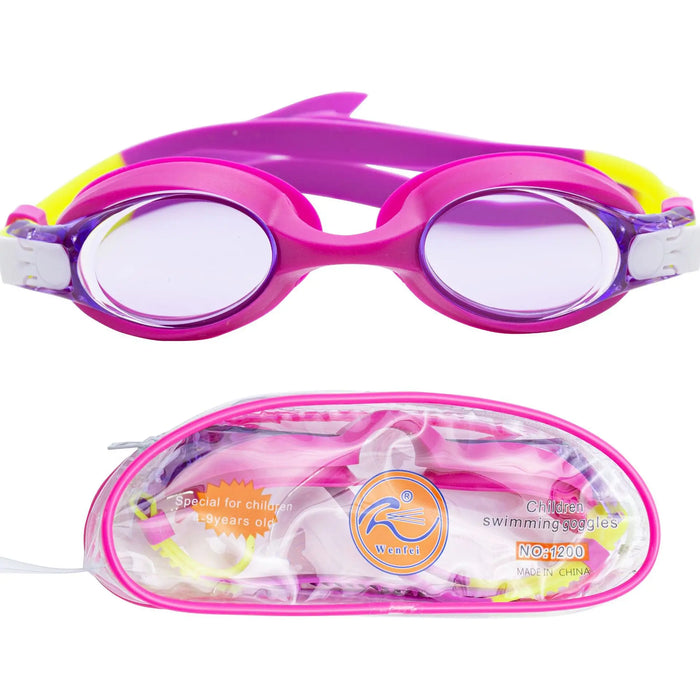 Cute and comfortable candy-colored silicone children's swimming goggles