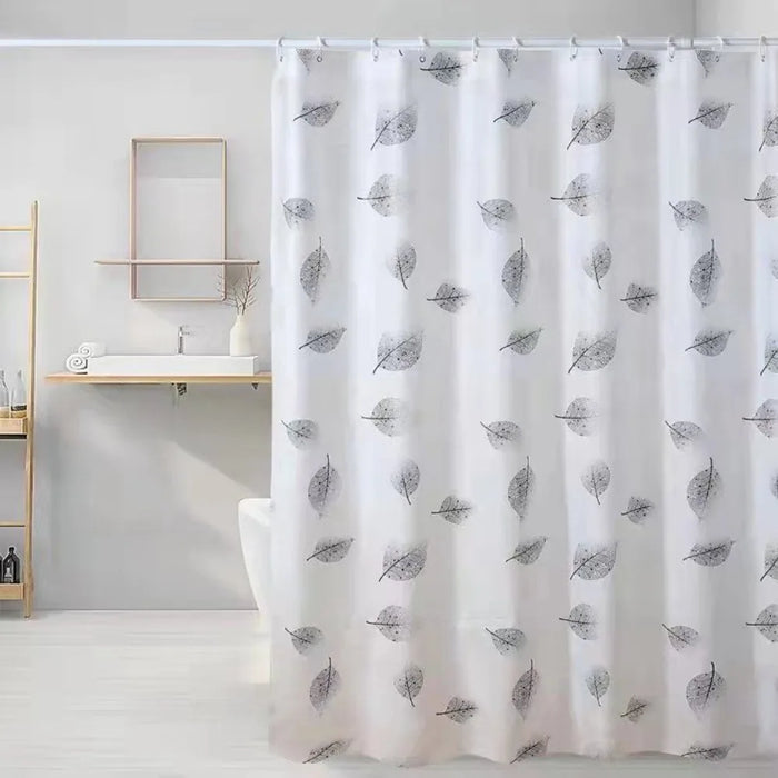 Peva bathroom shower curtain leaf toilet curtain waterproof and mildew-proof partition