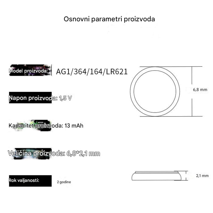 High Quality 1.55V Zinc-Manganese Button Cell Batteries for Watches and Clocks