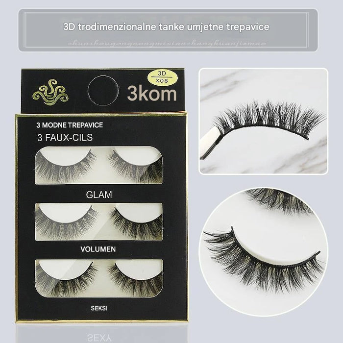 Natural Thick Black Stem Soft and Comfortable Eye-End Lengthening False Eyelashes