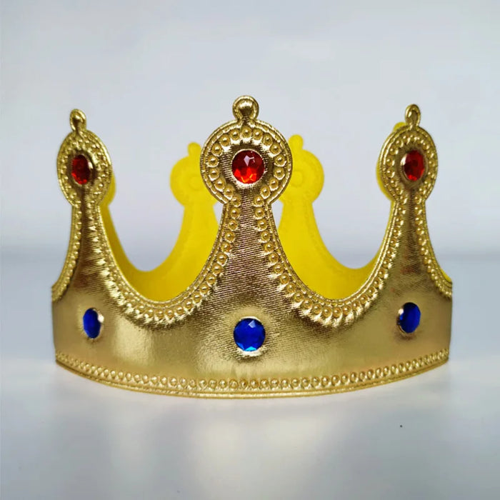 Gold Crown Diamond Fabric Prince Dress Up Headgear