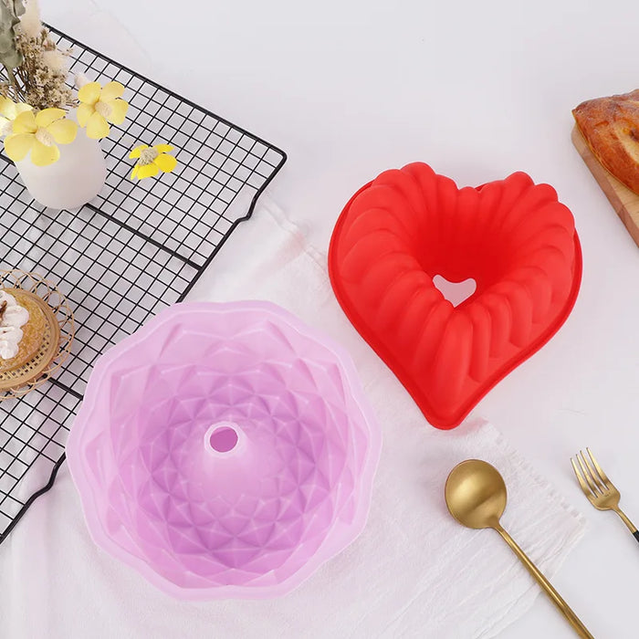 Silicone cake molds with irregular shapes and unique patterns