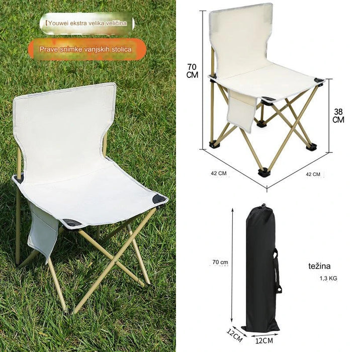 Portable Folding Fishing Chair with Oxford Fabric for Outdoor Camping BBQ Picnic